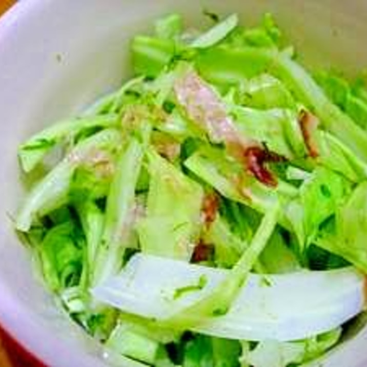 簡単! キャベツと糸青のり・カツオ節の中華風サラダ